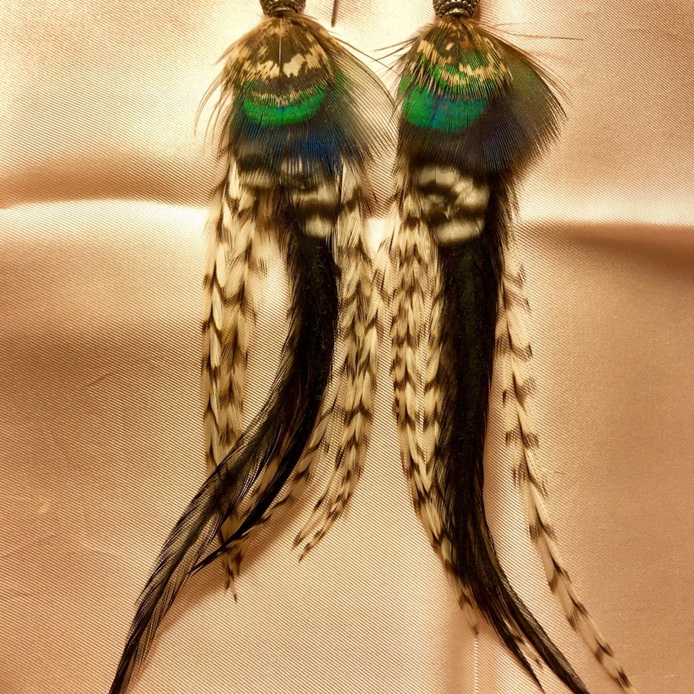 Ethical pheasant feather earrings